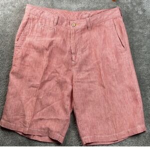 Tommy Bahama Relax Shorts Mens 36 Red Striped Excellent 100% Linen Vacation